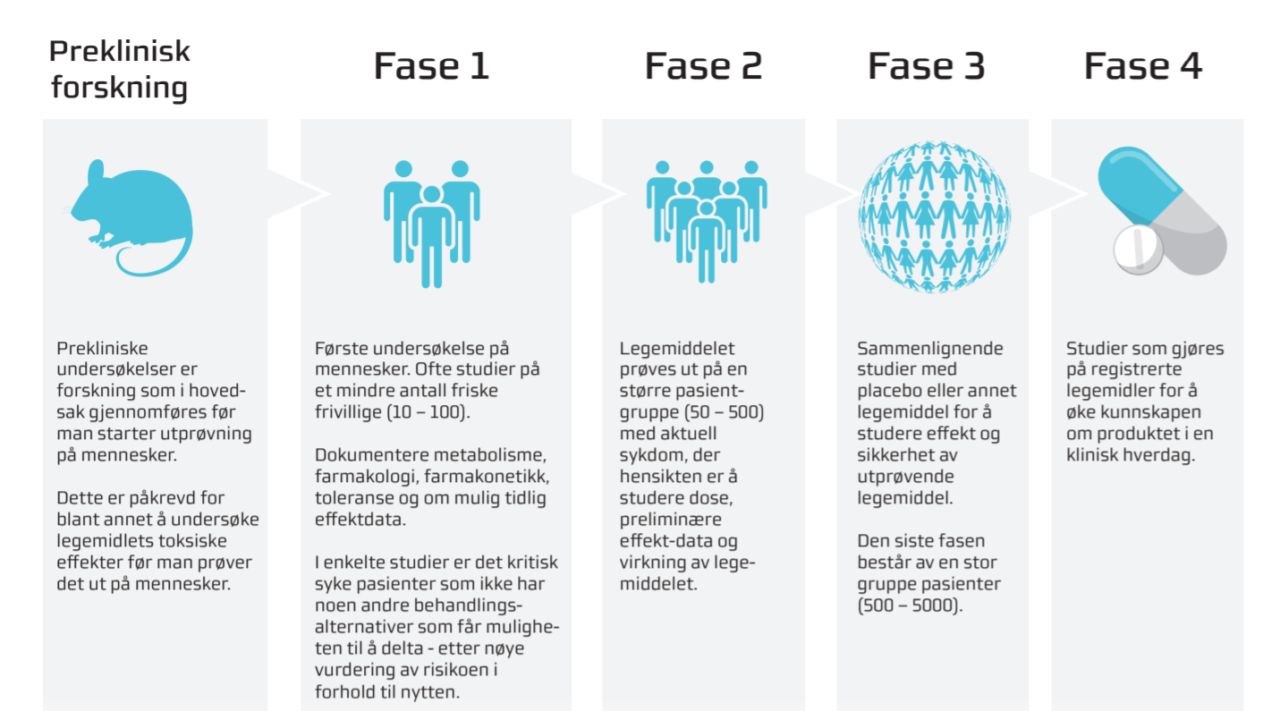 Kliniske studier utviklingsløp legemidler